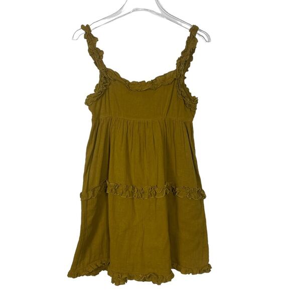 Urban Outfitters Linen Blend Ruffle Tie Back Dress Size 2 - Picture 1 of 9